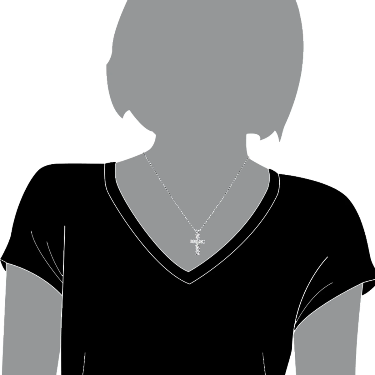 14K White Gold Princess Cut Diamond Cross Pendant 2.20ct 5 14K White Gold Princess Cut Diamond Cross Pendant 2.20ct - Image 5