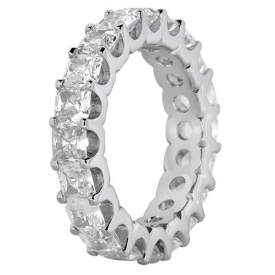 14K White Gold Princess Cut Diamond Eternity Band 5.40ct 2 14K White Gold Princess Cut Diamond Eternity Band 5.40ct - Image 2
