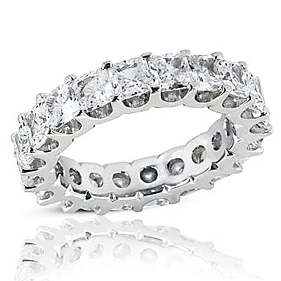 14K White Gold Princess Cut Diamond Eternity Band 5.40ct 1 14K White Gold Princess Cut Diamond Eternity Band 5.40ct