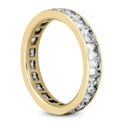 Thin 14K White Gold Princess Cut Diamond Eternity Ring 3.57ct -The King Of Accessories 14k gold princess cut diamond eternity ring 357ct p 24919 back yellow 20220426