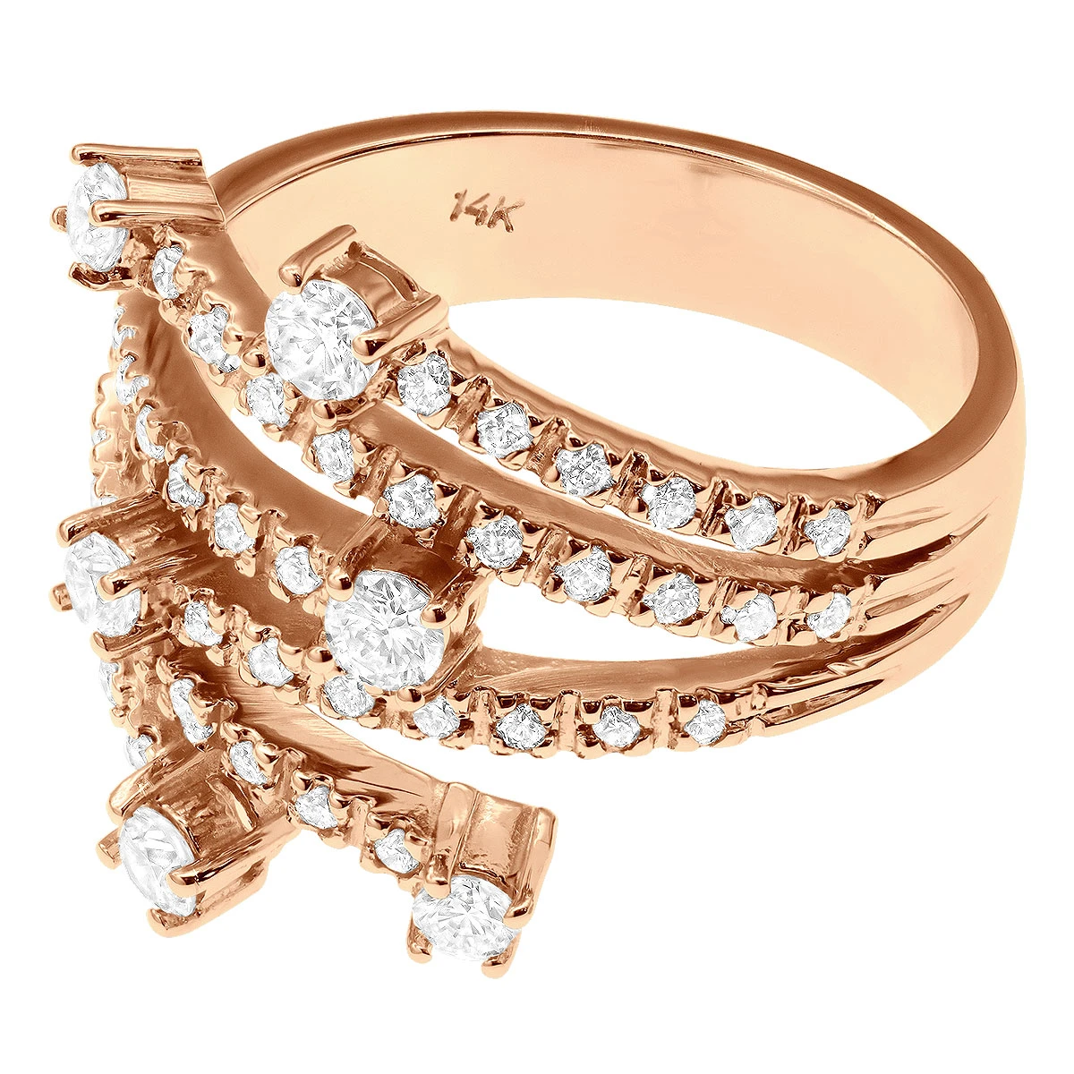 14K White Gold Right Hand Diamond Ring 0.94ct 6 14K White Gold Right Hand Diamond Ring 0.94ct - Image 6