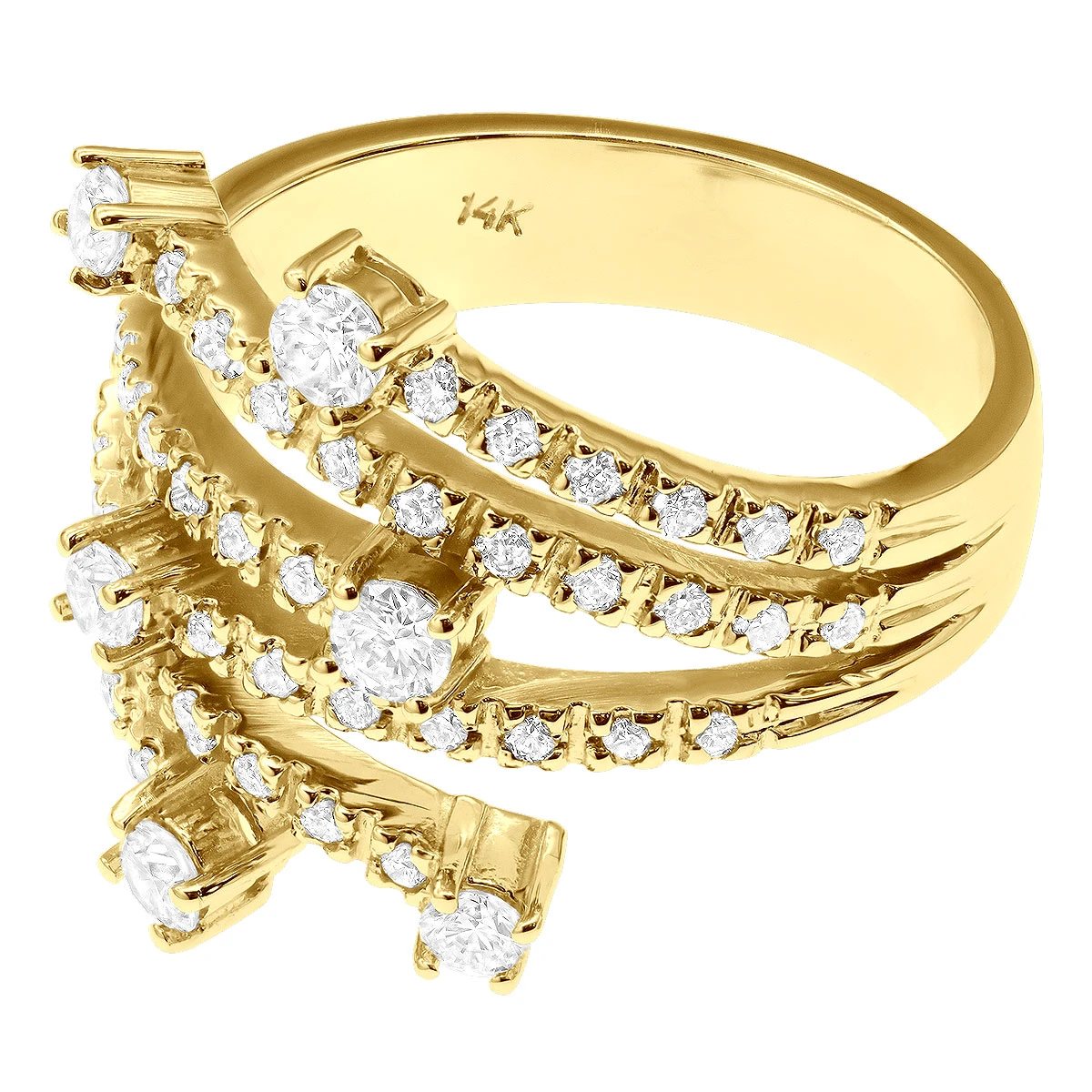 14K White Gold Right Hand Diamond Ring 0.94ct 5 14K White Gold Right Hand Diamond Ring 0.94ct - Image 5