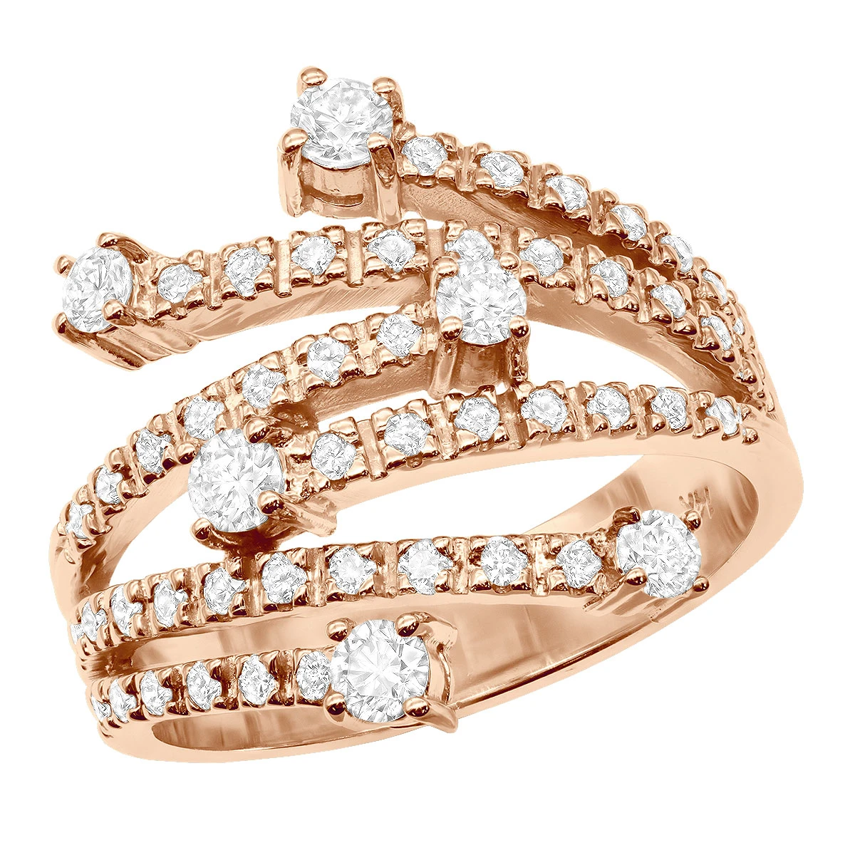 14K White Gold Right Hand Diamond Ring 0.94ct 3 14K White Gold Right Hand Diamond Ring 0.94ct - Image 3