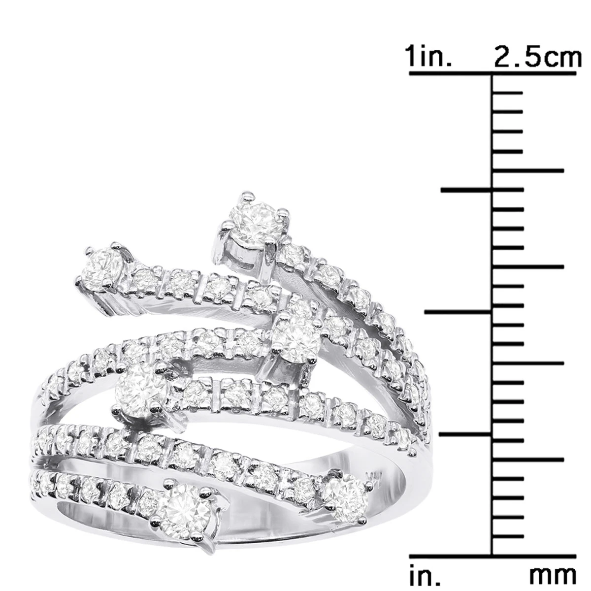 14K White Gold Right Hand Diamond Ring 0.94ct 8 14K White Gold Right Hand Diamond Ring 0.94ct - Image 8