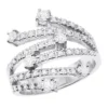 14K White Gold Right Hand Diamond Ring 0.94ct