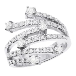 14K White Gold Right Hand Diamond Ring 0.94ct