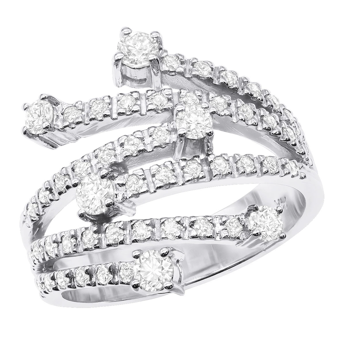 14K White Gold Right Hand Diamond Ring 0.94ct 1 14K White Gold Right Hand Diamond Ring 0.94ct