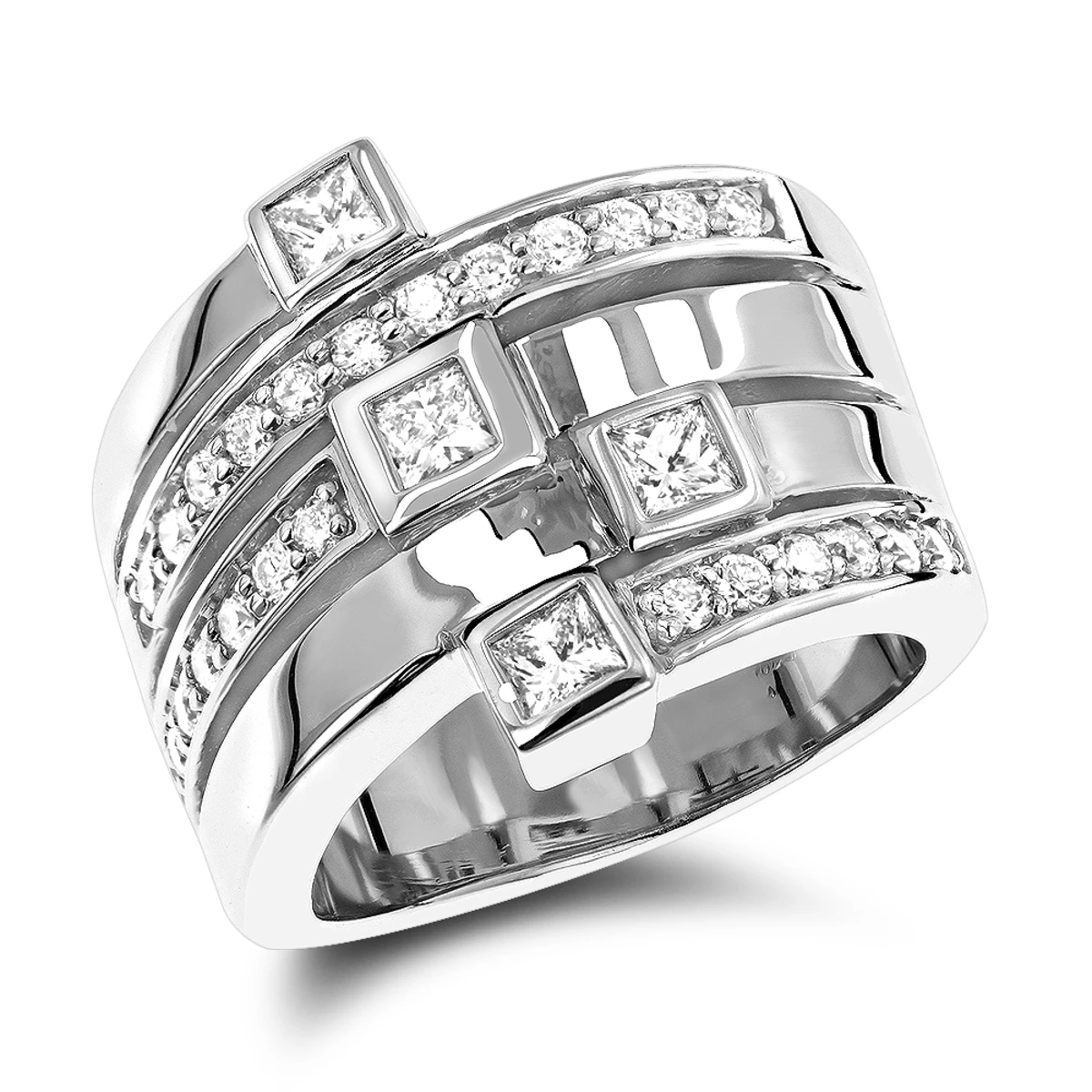 14K White Gold Right Hand Diamond Ring 1.16ct 1 14K White Gold Right Hand Diamond Ring 1.16ct