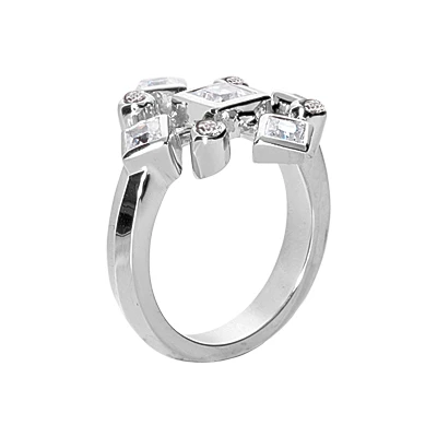 14K White Gold Right Hand Diamond Ring 1.20ct 3 14K White Gold Right Hand Diamond Ring 1.20ct - Image 3