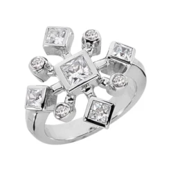 14K White Gold Right Hand Diamond Ring 1.20ct