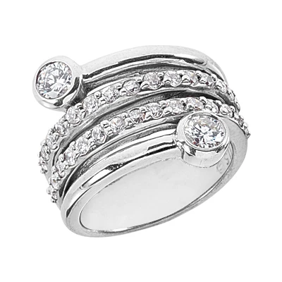 14K White Gold Right Hand Ladies Diamond Ring 1.25ct 1 14K White Gold Right Hand Ladies Diamond Ring 1.25ct