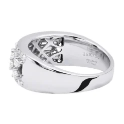 14K White Gold Round & Baguette Diamond Bands Item 1.10ct -The King Of Accessories 14k gold round baguette diamond bands item 110ct p 6097 back white