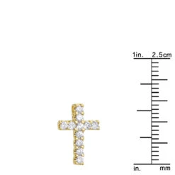 14K Yellow Gold Round Diamond Cross Necklace 0.33ct -The King Of Accessories 14k gold round diamond cross necklace 033ct p 26523 rulerye