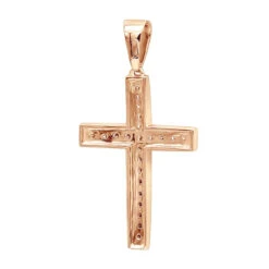 14K White Gold Round Diamond Cross Necklace 1.36ct -The King Of Accessories 14k gold round diamond cross necklace 136ct p 26526 backro