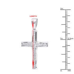 14K White Gold Round Diamond Cross Necklace 1.36ct -The King Of Accessories 14k gold round diamond cross necklace 136ct p 26526 rulerwh
