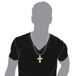 14K Yellow Gold Round Diamond Cross Pendant 1.2ct -The King Of Accessories 14k gold round diamond cross necklace 141ct p 26530 bodye