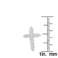 14K White Gold Round Diamond Cross Pendant For Men And Women 0.55ct 11 14K White Gold Round Diamond Cross Pendant For Men And Women 0.55ct -The King Of Accessories 14k gold round diamond cross pendant 055ct p 26506 rulerwh