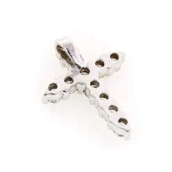 14K White Gold Round Diamond Cross Pendant 1.32ct 17.5mm -The King Of Accessories 14k gold round diamond cross pendant 132ct p 26508 backwh