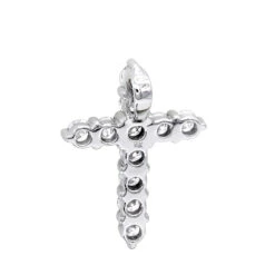 14K White Gold Round Diamond Cross Pendant 1.65ct -The King Of Accessories 14k gold round diamond cross pendant 165ct p 26510 backwh