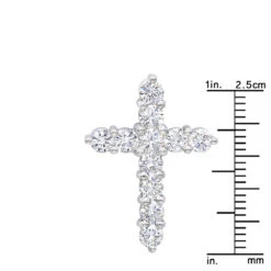 14K White Gold Round Diamond Cross Pendant 1.65ct -The King Of Accessories 14k gold round diamond cross pendant 165ct p 26510 rulerwh