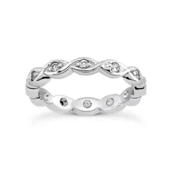 Designer 14K White Gold Round Diamond Eternity Band 0.24ct