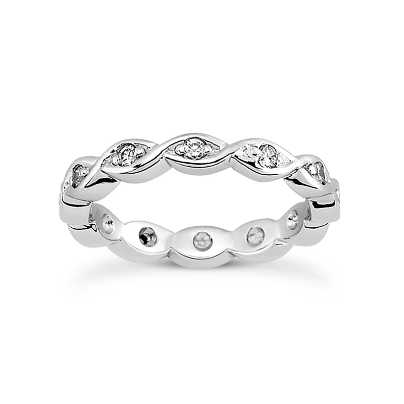Designer 14K White Gold Round Diamond Eternity Band 0.24ct 1 Designer 14K White Gold Round Diamond Eternity Band 0.24ct
