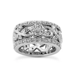 14K White Gold Round Diamond Eternity Band 0.67ct