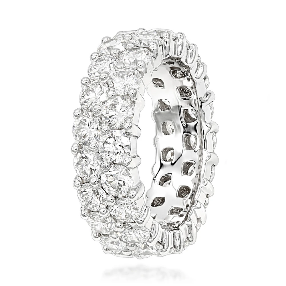 14K Yellow Gold Round Diamond Eternity Band 6ct 4 14K Yellow Gold Round Diamond Eternity Band 6ct - Image 4