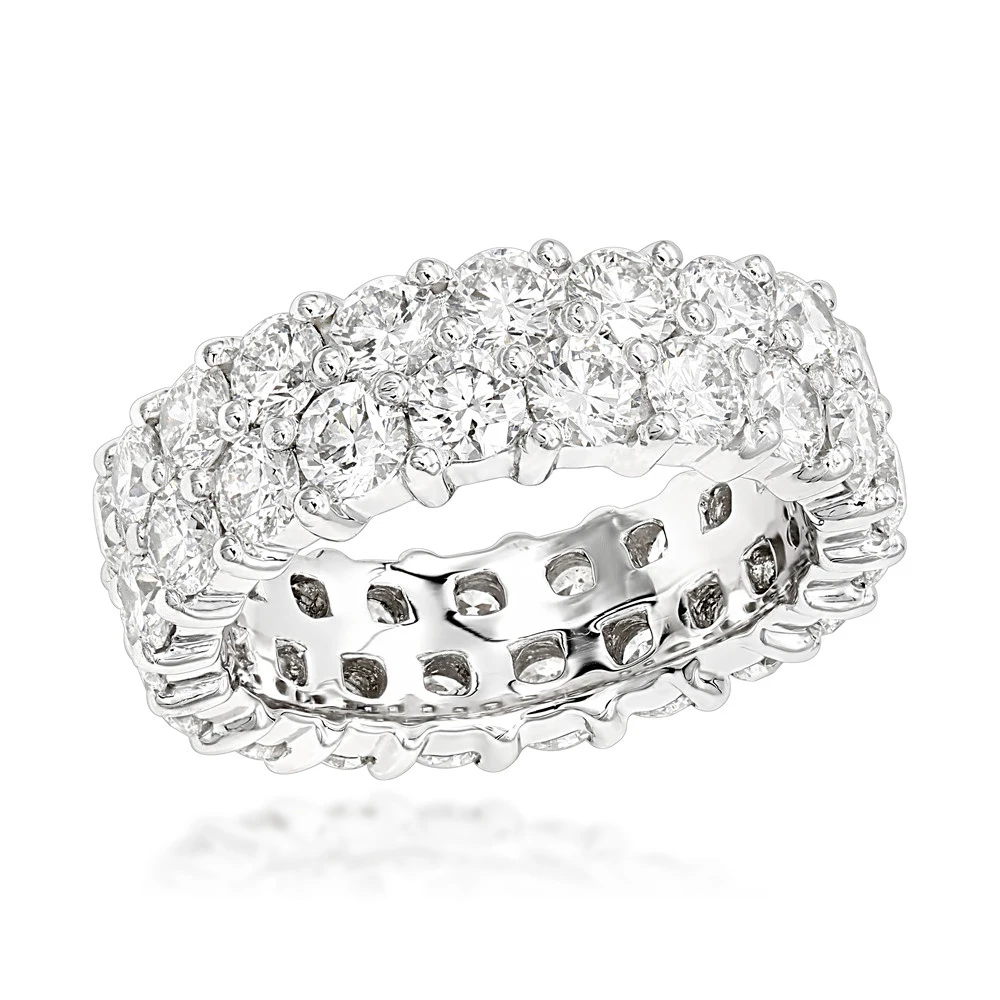 14K Yellow Gold Round Diamond Eternity Band 6ct 2 14K Yellow Gold Round Diamond Eternity Band 6ct - Image 2