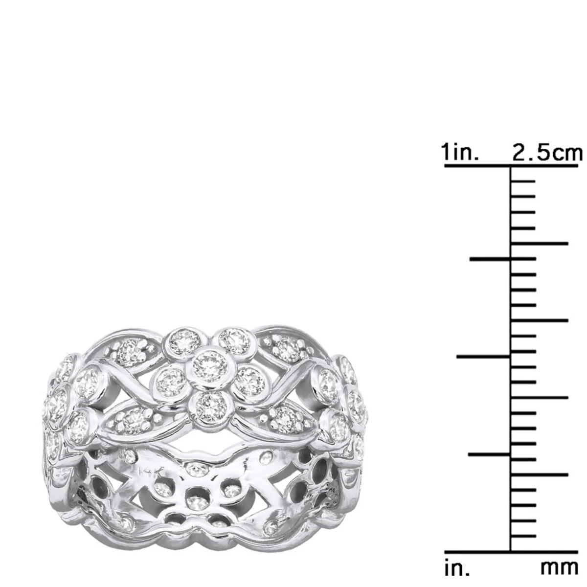 14K White Gold Round Diamond Eternity Ring 1.23ct 6 14K White Gold Round Diamond Eternity Ring 1.23ct - Image 6