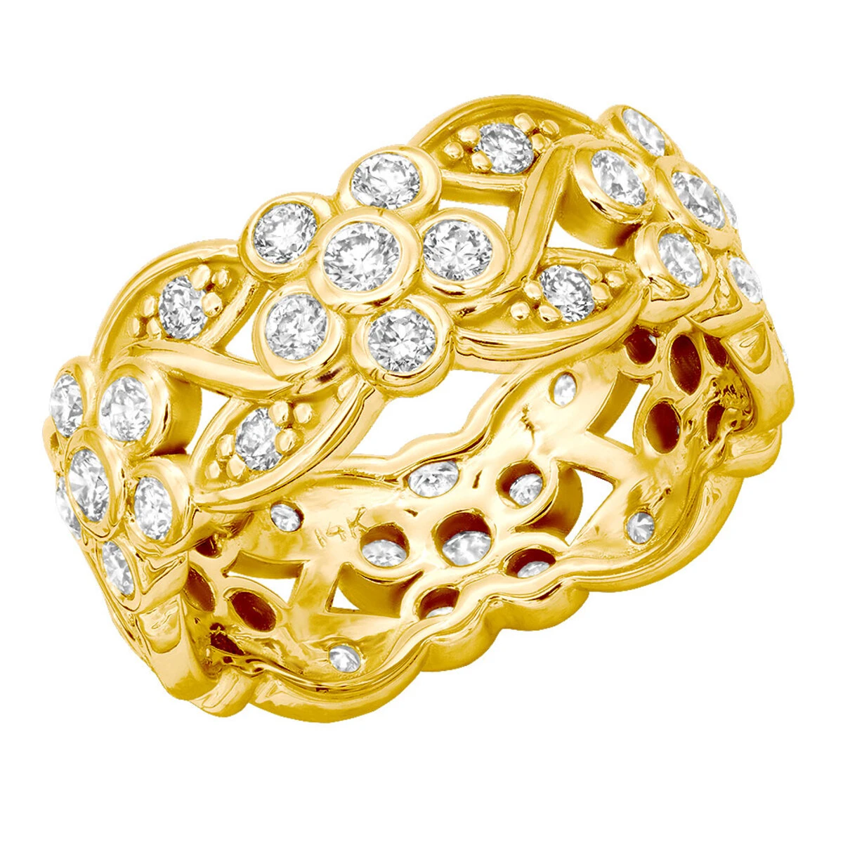 14K White Gold Round Diamond Eternity Ring 1.23ct 2 14K White Gold Round Diamond Eternity Ring 1.23ct - Image 2