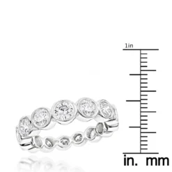 14K White Gold Round Diamond Eternity Ring 2.09ct -The King Of Accessories 14k gold round diamond eternity ring 209ct p 24904 rulerwh