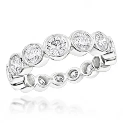14K White Gold Round Diamond Eternity Ring 2.09ct