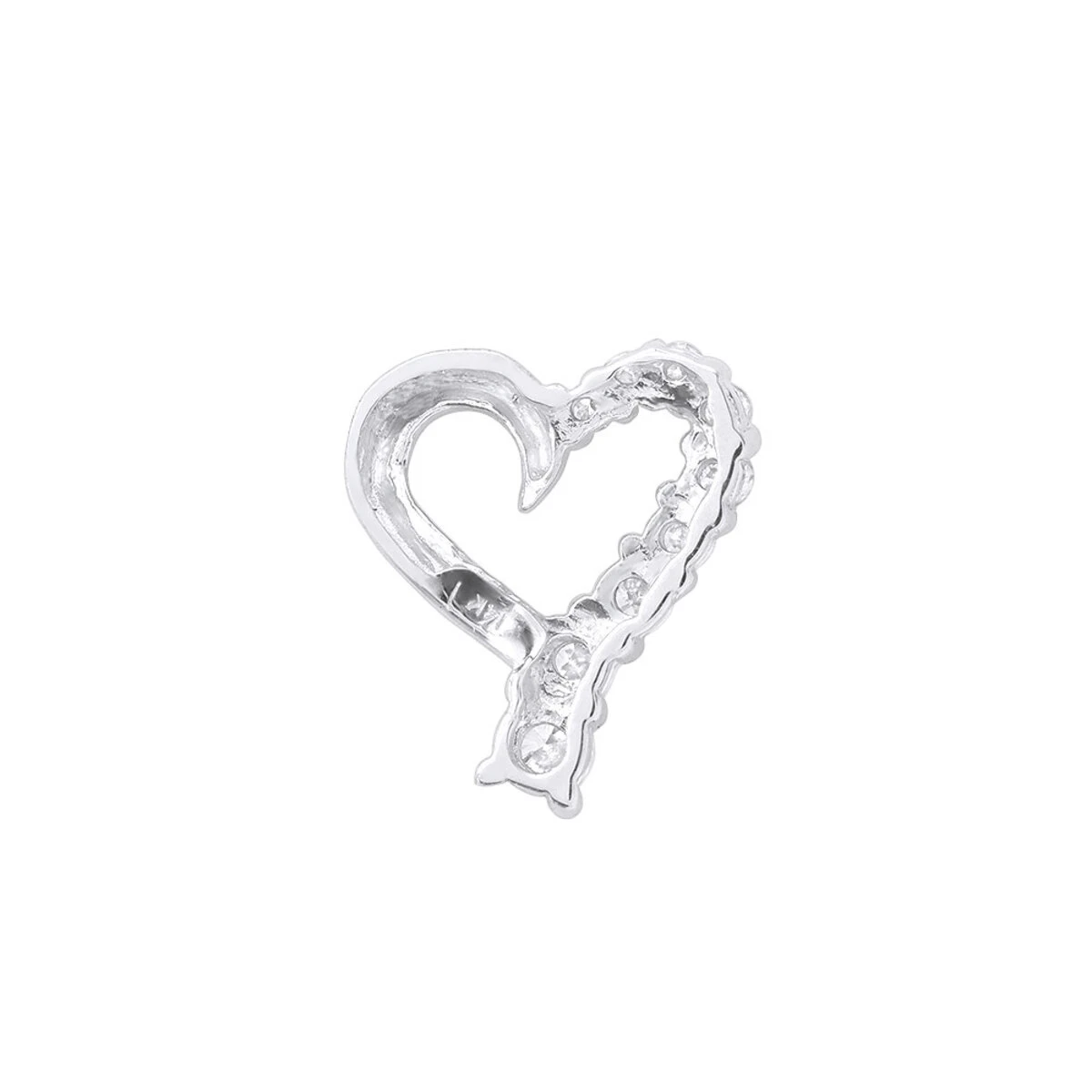 14K Yellow Gold Round Diamond Floating Heart Pendant 0.25ct 4 14K Yellow Gold Round Diamond Floating Heart Pendant 0.25ct - Image 4