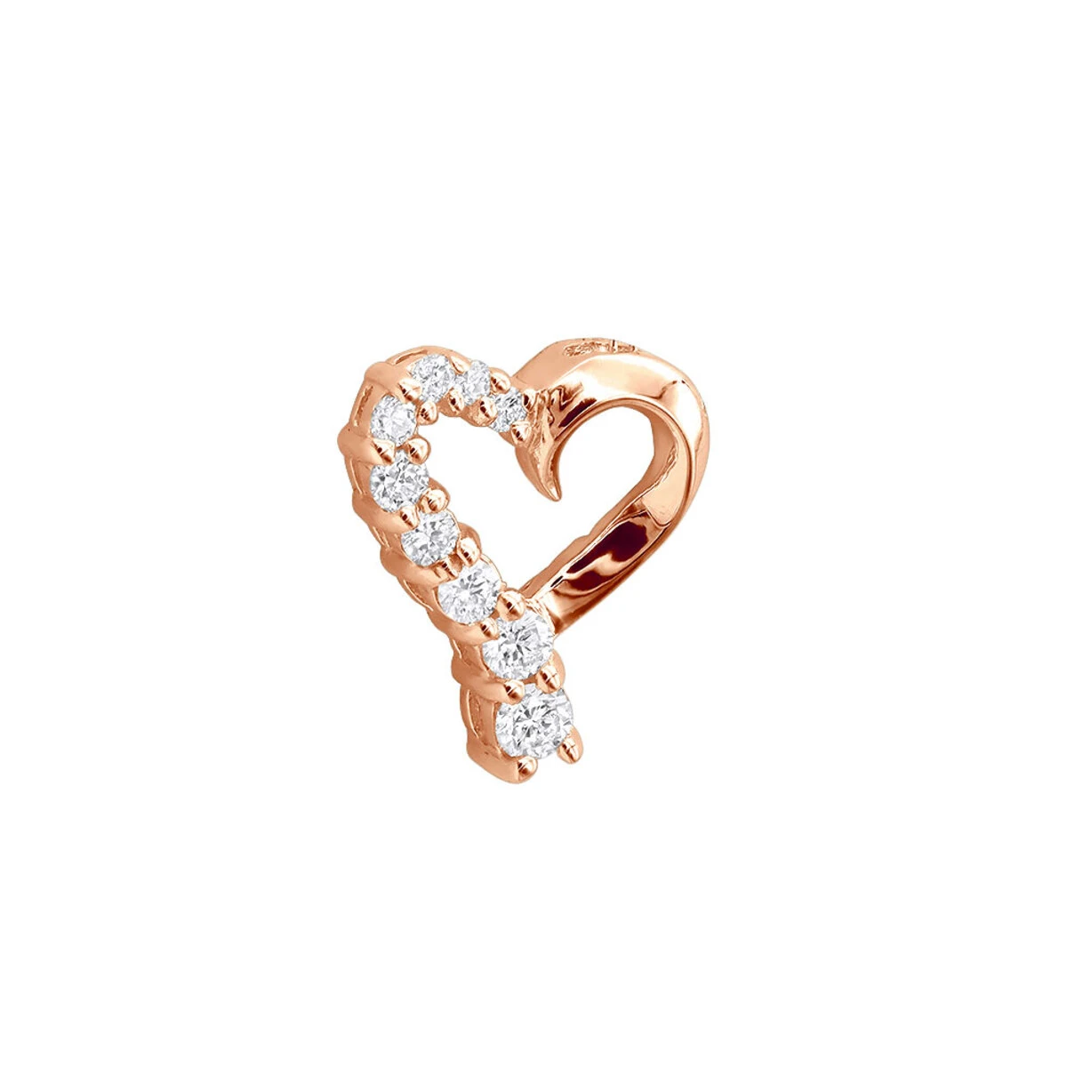 14K Yellow Gold Round Diamond Floating Heart Pendant 0.25ct 3 14K Yellow Gold Round Diamond Floating Heart Pendant 0.25ct - Image 3
