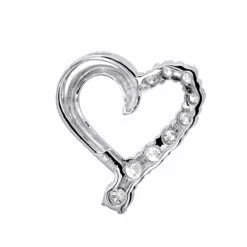 14K White Gold Round Diamond Floating Heart Pendant 1.50ct -The King Of Accessories 14k gold round diamond floating heart pendant 150ct p 27717back