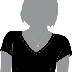 14K Yellow Gold Round Diamond Flower Pendant For Women 9 Stones 0.34ct -The King Of Accessories 14k gold round diamond flower pendant 034ct p 27284 bodye