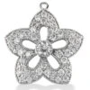 14K White Gold Round Diamond Flower Pendant 0.83ct