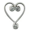 14K White Gold Round Diamond Heart Pendant 0.06ct