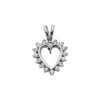 14K White Gold Diamond Heart V-Bale Pendant 0.24ct