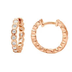 14K Yellow Gold Round Diamond Hoop Huggie Earrings 0.16ct 10 14K Yellow Gold Round Diamond Hoop Huggie Earrings 0.16ct -The King Of Accessories 14k gold round diamond hoop huggie earrings 016ct p 6827 ro