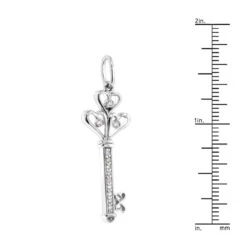 14K White Gold Round Diamond Key Pendant 0.18ct 11 14K White Gold Round Diamond Key Pendant 0.18ct -The King Of Accessories 14k gold round diamond key pendant 018ct p 30608 rulerwh