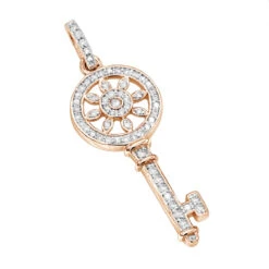 14K White Gold Round Diamond Key Pendant 0.33ct 9 14K White Gold Round Diamond Key Pendant 0.33ct -The King Of Accessories 14k gold round diamond key pendant 033ct p 30607 ro