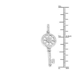 14K White Gold Round Diamond Key Pendant 0.33ct 12 14K White Gold Round Diamond Key Pendant 0.33ct -The King Of Accessories 14k gold round diamond key pendant 033ct p 30607 rulerwh