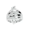 14K White Gold Round Diamond Ladies Ring 0.50ct 16.8mm