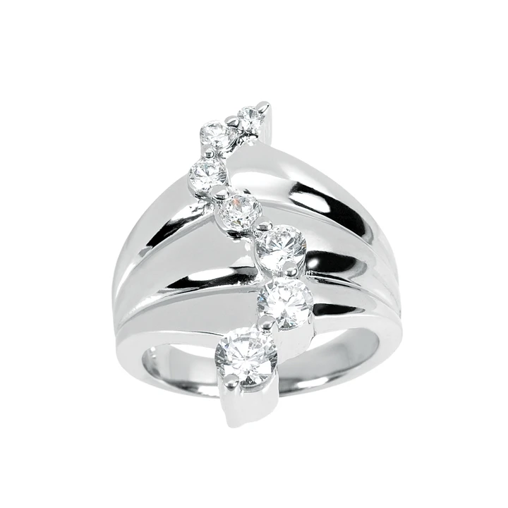 14K White Gold Round Diamond Ladies Ring 0.50ct 16.8mm 1 14K White Gold Round Diamond Ladies Ring 0.50ct 16.8mm