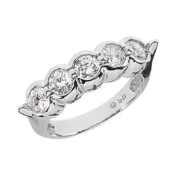 14K White Gold Round Diamond Ladies Ring 1.50ct 6.2mm
