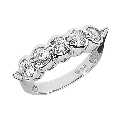 14K White Gold Round Diamond Ladies Ring 1.50ct 6.2mm 1 14K White Gold Round Diamond Ladies Ring 1.50ct 6.2mm