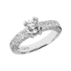 14K White Gold Round Diamond Ladies Ring 1.83ct 4.1mm