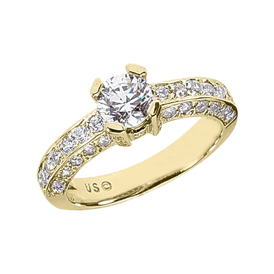 14K White Gold Round Diamond Ladies Ring 1.83ct 4.1mm 2 14K White Gold Round Diamond Ladies Ring 1.83ct 4.1mm - Image 2